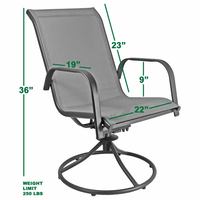Buy 🔔 Patio Master Garden Elements Corporation Sienna Metal Patio Chair Swivel Rockers, Gray 🛒 - Image 5