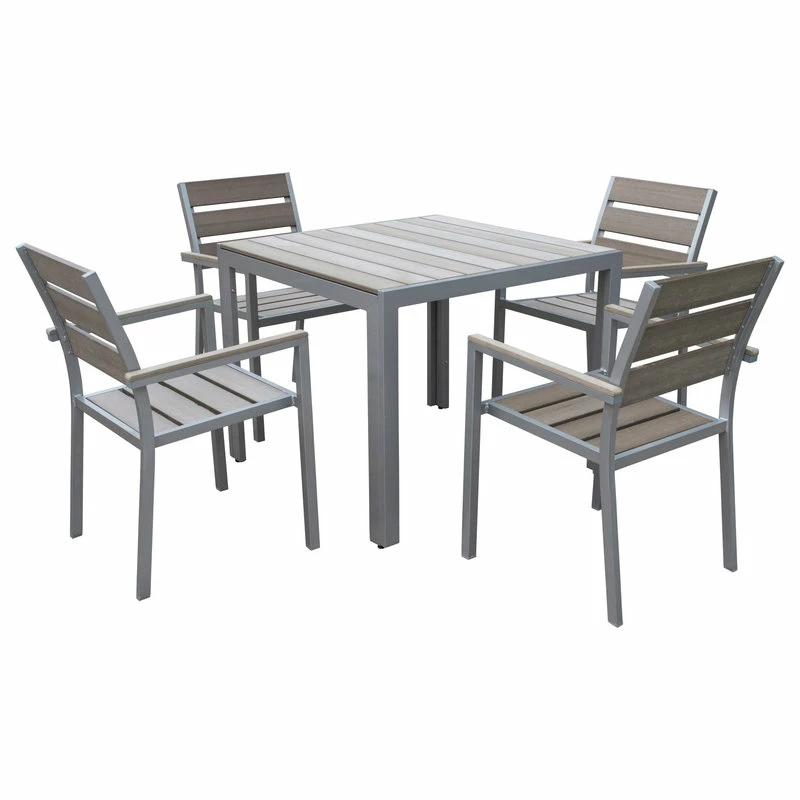 Buy 😍 CorLiving Distribution LLC CorLiving Gallant 5-Piece Sun Bleached Gray Outdoor Dining Set 😉