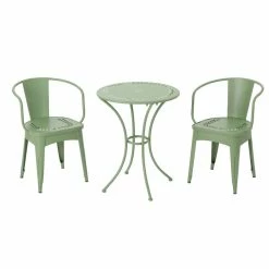 Brand new 😍 GDFStudio GDF Studio 3-Piece Leona Outdoor Paint Finished Iron Bistro Set, Matte Green ✨