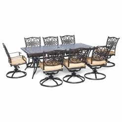 Budget ⭐ Hanover Traditions 9-Piece Dining Set With Swivel Chairs 🤩