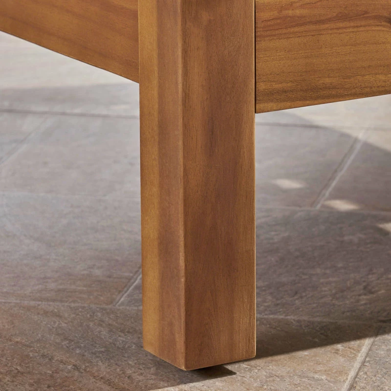 New 🔥 GDFStudio Emma Outdoor 9 Seater Acacia Wood Sectional Sofa Set, Beige ✨ - Image 7