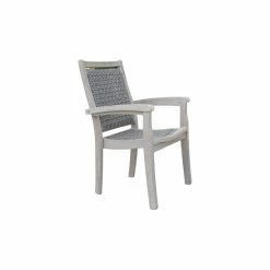 Top 10 ๐ Outdoor Interiors Gray Wash Eucalyptus And Driftwood Gray Wicker Stacking Dining Chair ๐คฉ