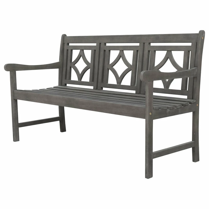 Budget 👍 Vifah Renaissance Outdoor Patio Diamond 5' Hand-scraped Hardwood Bench ✨ - Image 8