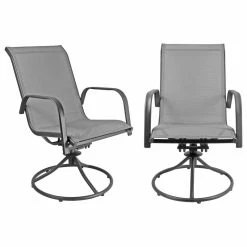 Buy ๐ Patio Master Garden Elements Corporation Sienna Metal Patio Chair Swivel Rockers, Gray ๐