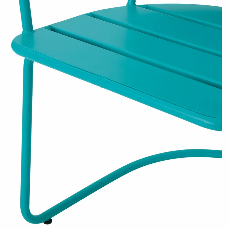 Cheapest 😍 GDFStudio GDF Studio Santa Monica Outdoor Finished Iron Bistro Set, Matte Teal 😀 - Image 8