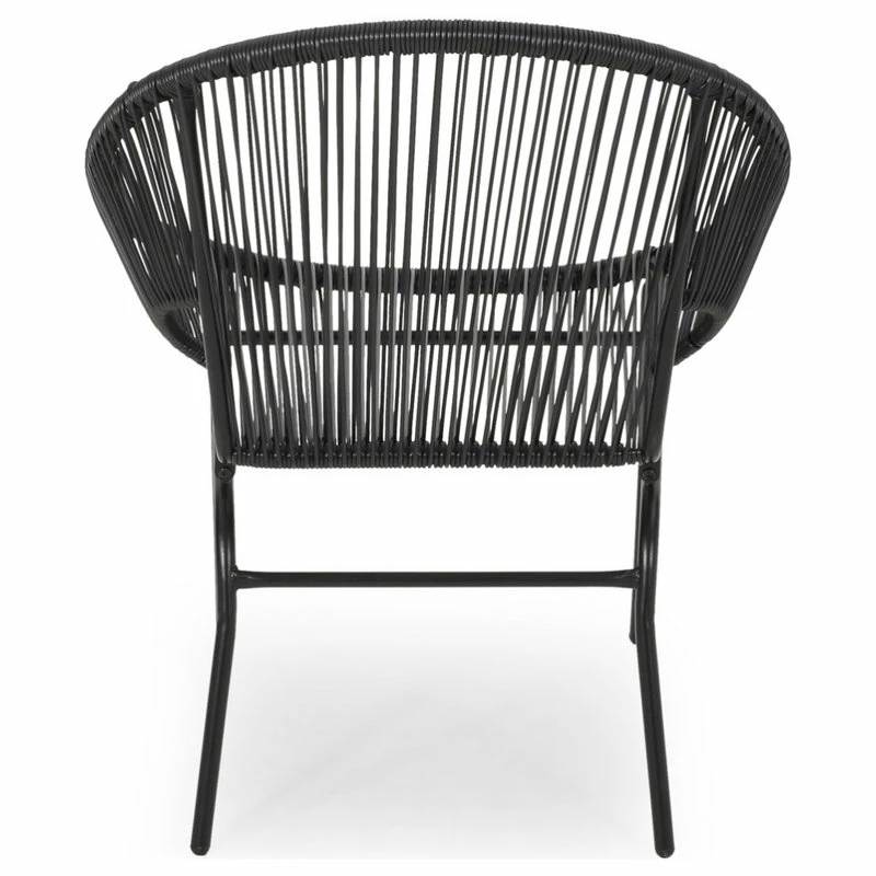 Buy 🔥 GDFStudio Carolina Outdoor Modern Faux Rattan Club Chair, Set Of 2, Black 🌟 - Image 6