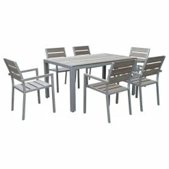 Top 10 🌟 CorLiving Distribution LLC CorLiving Gallant 7-Piece Sun Bleached Gray Outdoor Dining Set 🤩