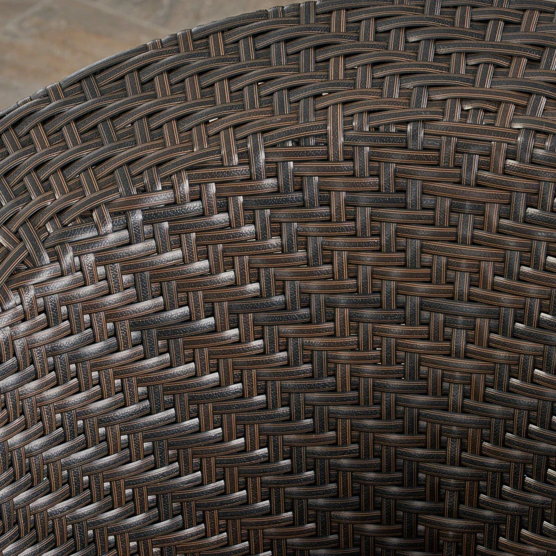 Flash Sale 🌟 GDFStudio GDF Studio Koch Outdoor Wicher Swivel Chair, Multi Brown/Navy 🤩 - Image 5