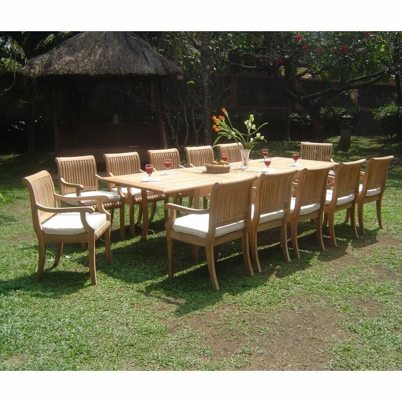 Wholesale ๐งจ Teak Deals 13-Piece Outdoor Teak Dining Set, 117" Rectangle Table, 12 Giva Arm Chairs ๐ฅฐ - Image 4