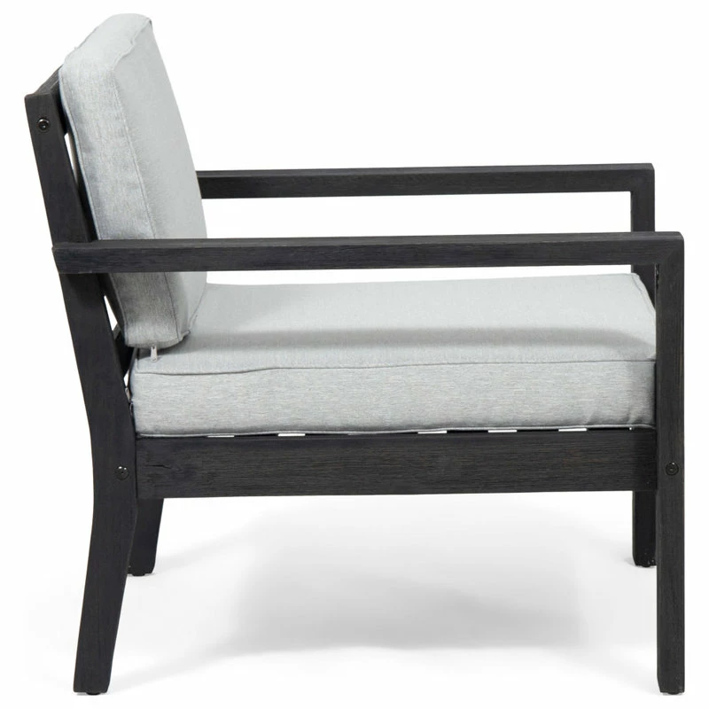 Wholesale ๐คฉ GDFStudio Susan Outdoor Acacia Wood Club Chairs With Cushions, Set Of 2, Light Gray ๐ - Image 6