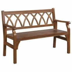 Wholesale 🛒 Pebble Lane Living Indoor/Outdoor Two Seater Elegant Wood Bench- Brown 🌟