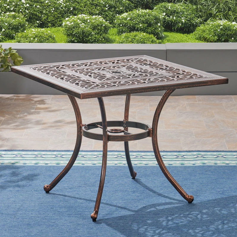 Promo 🛒 GDFStudio Cassie Outdoor Square Cast Aluminum Dining Table 👏 - Image 2