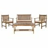 Discount ⭐ Safavieh Burbank 4-Piece Outdoor Living Set, Teak ✔️