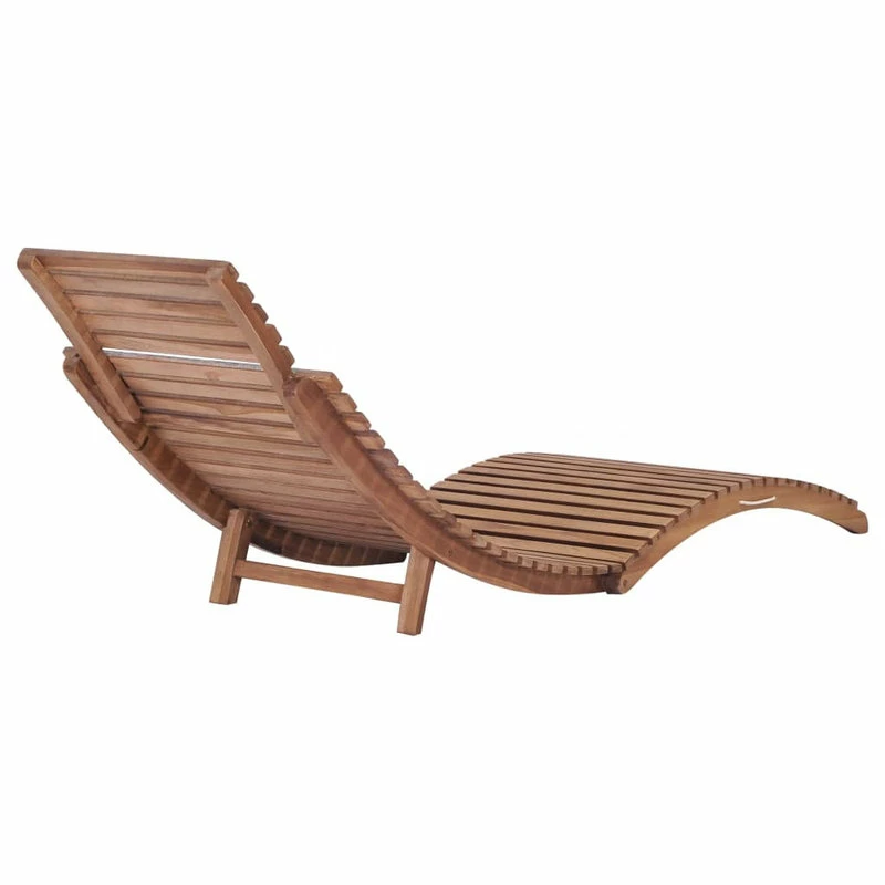 Discount ⌛ Vida XL LLC VidaXL Folding Sun Lounger Solid Teak Wood 😍 - Image 5