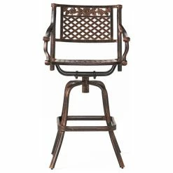 Best Sale 👏 GDFStudio GDF Studio Sierra Outdoor Cast Aluminum Swivel Bar Stool ✔️