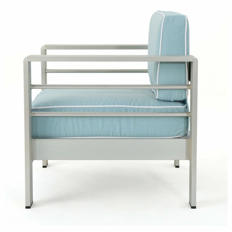 Deals ๐ GDFStudio GDF Studio 4-Piece Crested Bay Outdoor Silver Aluminum Framed Chat Set ๐ - Image 12