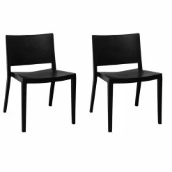 Coupon 💯 Mod Made Elio Modern Plastic Dining Side Chair, Set Of 2, Black ✔️