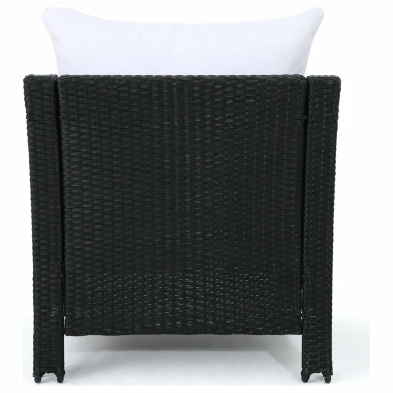 Brand new ⭐ GDFStudio GDF Studio Dione Outdoor Black Wicker Club Chairs With White Cushions, Set Of 2 😉 - Image 8