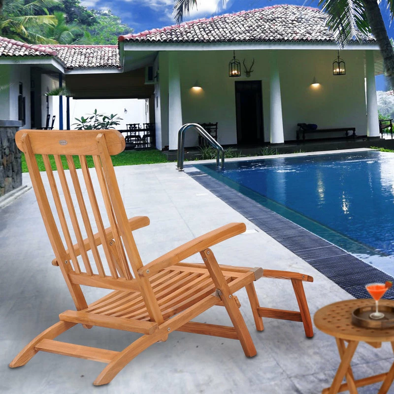 Buy ๐ Chic Teak Inc. Teak Wood Titanic Outdoor Patio Steamer Chair Made From A-Grade Teak Wood ๐คฉ - Image 3