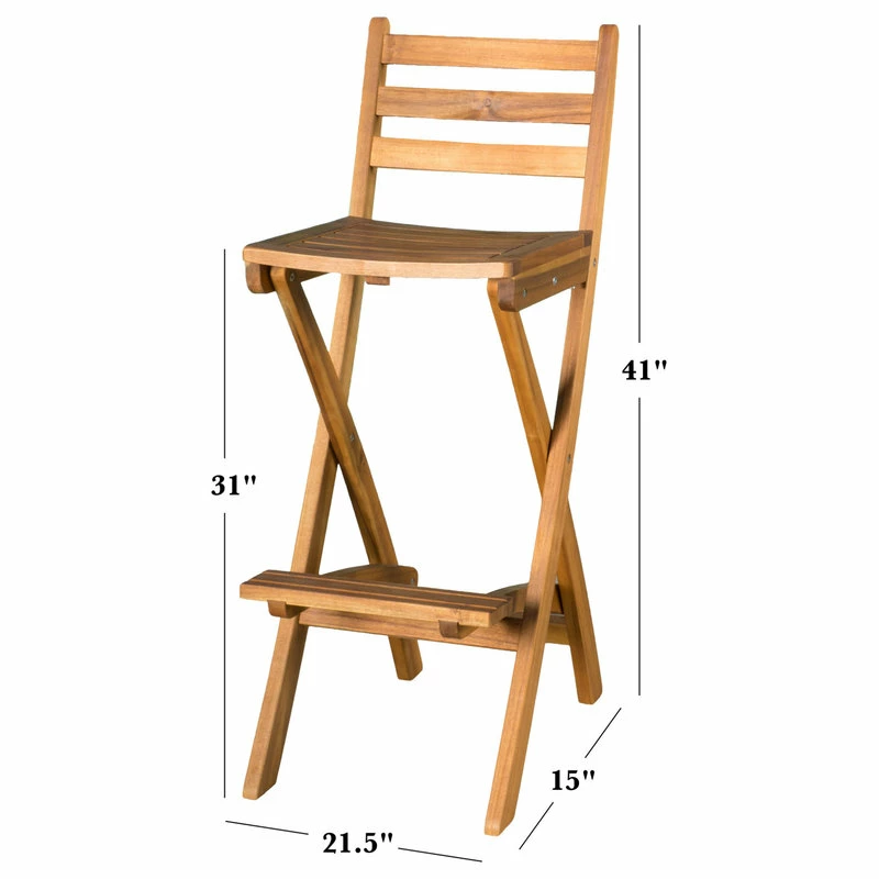 Coupon ✨ GDFStudio GDF Studio Atlantic Foldable Outdoor Wood Bar Stool ❤️ - Image 4
