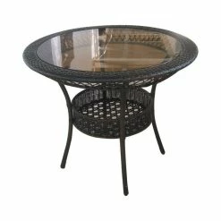 Wholesale ✔️ GDFStudio GDF Studio Gaviota 34" Round Outdoor Wicker Dining Table 🧨
