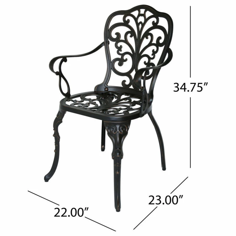 Best deal 🌟 GDFStudio GDF Studio Buddy Outdoor Cast Aluminum Dining Chairs, Shiny Copper, Set Of 2 🤩 - Image 3