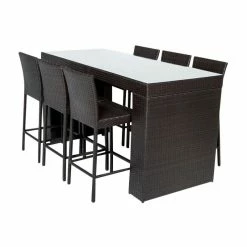 Hot Sale ๐คฉ TKClassics TK Classics Napa 7 Piece Wicker Patio Pub Set In Espresso ๐