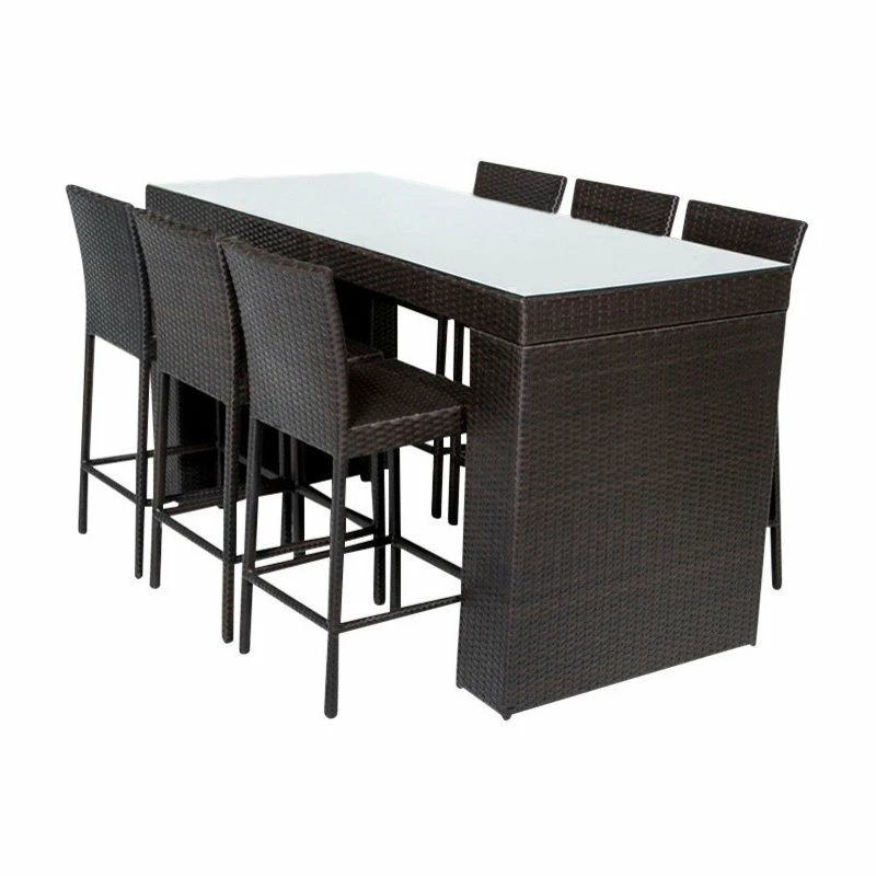 Hot Sale π€© TKClassics TK Classics Napa 7 Piece Wicker Patio Pub Set In Espresso π