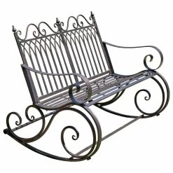 Wholesale 🔔 Zaer Ltd Iron Rocking Garden Bench "Tatiana", Antique Bronze 👏
