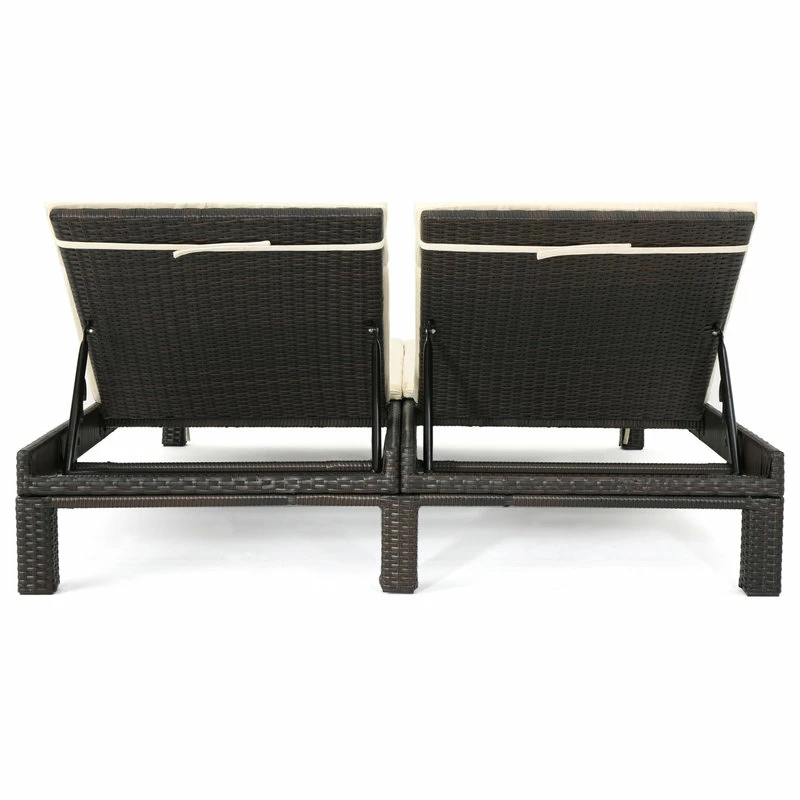 Cheapest ๐งจ GDFStudio GDF Studio Amour Outdoor Dual Wicker Chaise Lounge With Water Resistant Cushions ๐ - Image 8