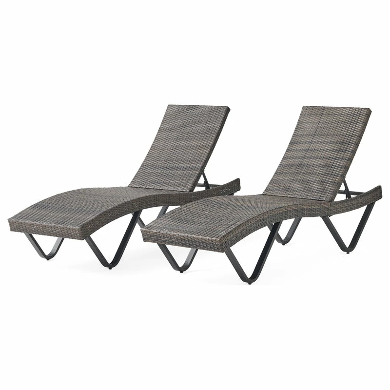 Discount โญ GDFStudio GDF Studio Zanna Outdoor Wicker Chaise Lounge, Set Of 2 ๐