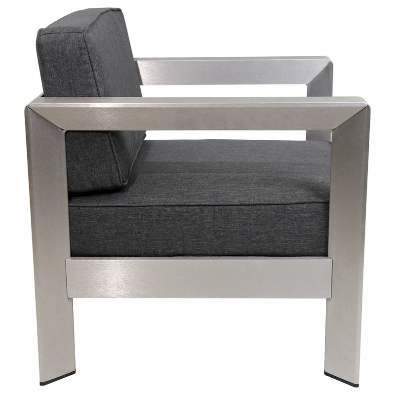 Best Pirce 😀 GDFStudio GDF Studio Booth Outdoor Aluminum Club Chairs, Set Of 2, Sliver/Gray 🔔 - Image 10