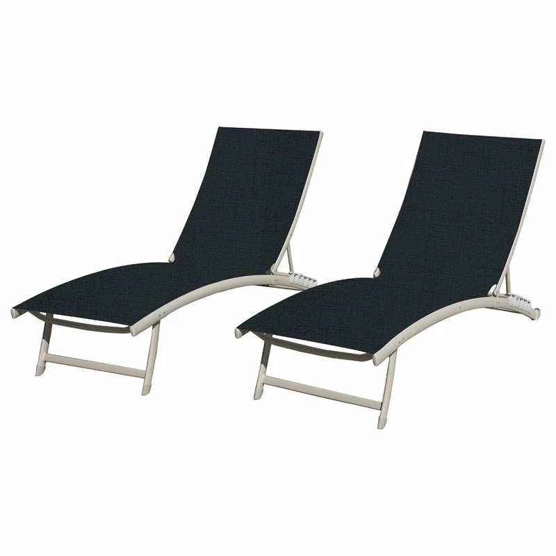 Best Pirce ๐ Vivere Ltd Clearwater 6 Position Aluminum Lounger With Wheel 2-Piece Set, Navy Steel ๐