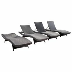 Brand new ๐ฅ GDFStudio GDF Studio Olivia Outdoor Wicker Chaise Lounge Adjustable, Set Of 4, Multi Brown ๐