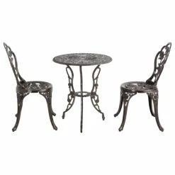 Budget 💯 Belleze Outdoor Patio Furniture 3Pcs Bistro Set Table, Bronze 🔥