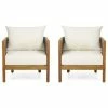 Coupon ✨ GDFStudio Alden Outdoor Acacia Wood Club Chairs With Cushions, Set Of 2 🤩