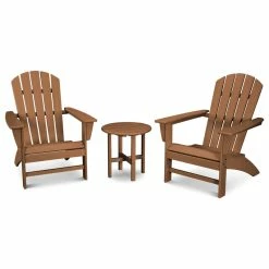 Brand new โ POLYWOOD Nautical 3-Piece Adirondack Set, Teak ๐