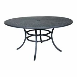 Deals ๐ IPatio Furniture Newport Cast Burnished Pewter Aluminum 60" Round Dining Table โค๏ธ