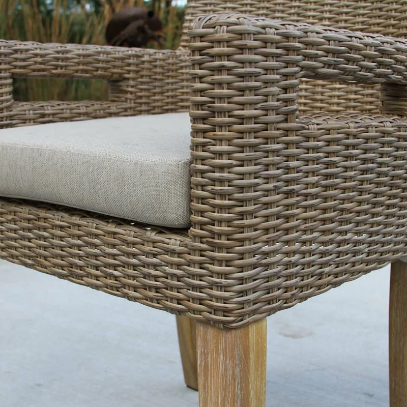 Best reviews of ๐งจ Outdoor Interiors 6-Piece Ivory Composite, Wheat Wicker And Eucalyptus Wash Rectangle Dining Set ๐ - Image 9