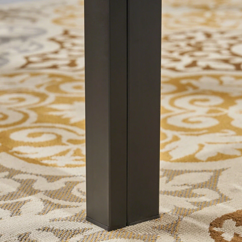 Best Sale ๐ฅ GDFStudio GDF Studio Tamia Outdoor 59" Acacia Wood And Iron Dining Table, Teak/Black ๐ - Image 5