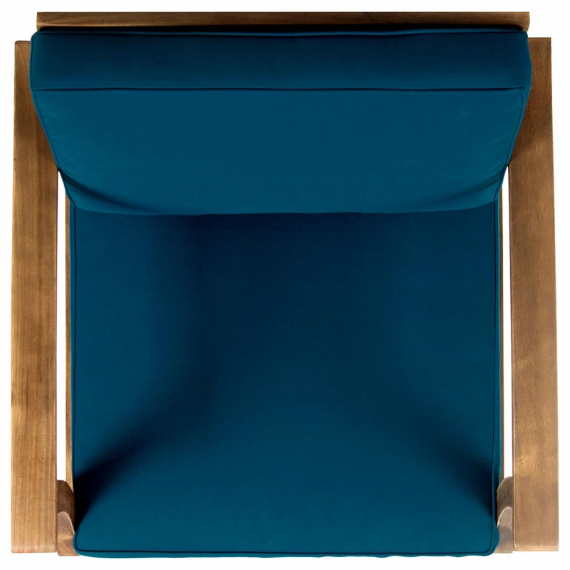 Deals 🔔 GDFStudio GDF Studio Pearl Outdoor Teak Acacia Wood Club Chairs With Cushion, Blue, Set Of 😀 - Image 6