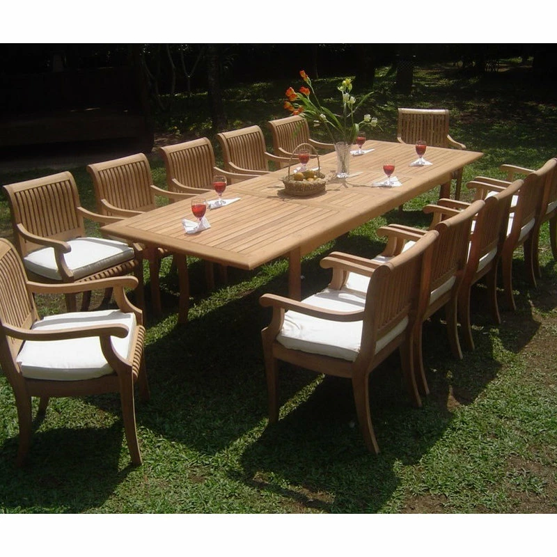 Wholesale ๐งจ Teak Deals 13-Piece Outdoor Teak Dining Set, 117" Rectangle Table, 12 Giva Arm Chairs ๐ฅฐ - Image 2