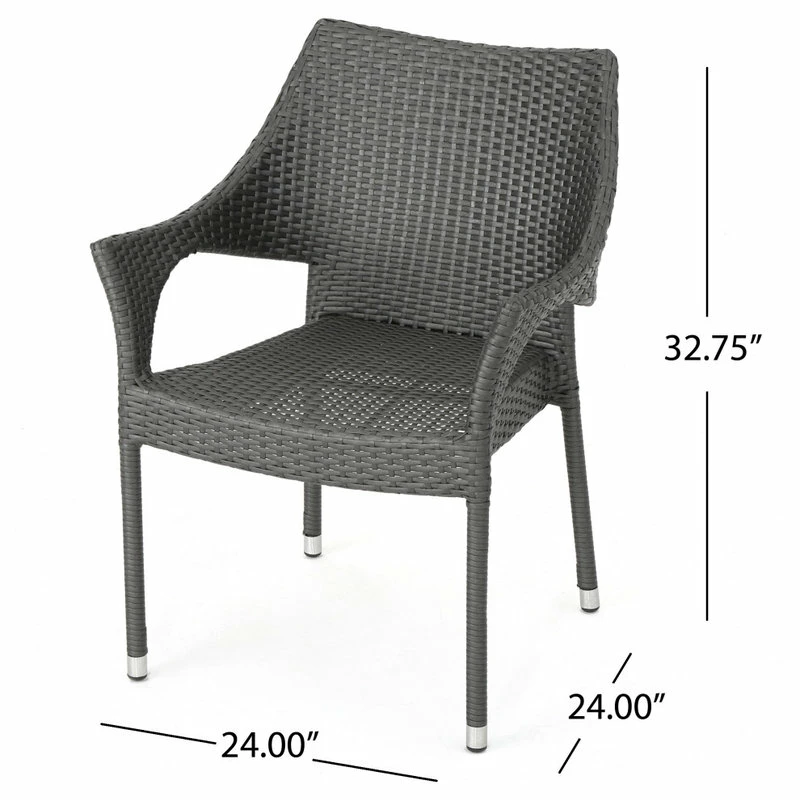Brand new 🥰 GDFStudio GDF Studio Alameda Outdoor Gray Wicker Chairs, Set Of 2 ⭐ - Image 3