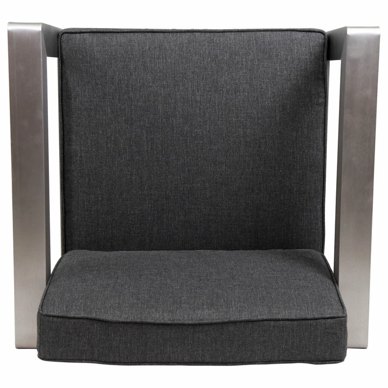 Best Pirce 😀 GDFStudio GDF Studio Booth Outdoor Aluminum Club Chairs, Set Of 2, Sliver/Gray 🔔 - Image 12