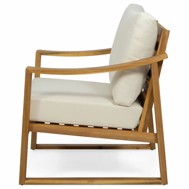 Brand new 🌟 GDFStudio Jad Outdoor Acacia Club Chairs With Water Resistant Cushions, Set Of 2, Teak Fin 🔔 - Image 6