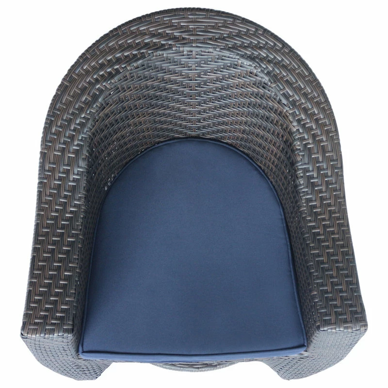 Flash Sale 🌟 GDFStudio GDF Studio Koch Outdoor Wicher Swivel Chair, Multi Brown/Navy 🤩 - Image 9