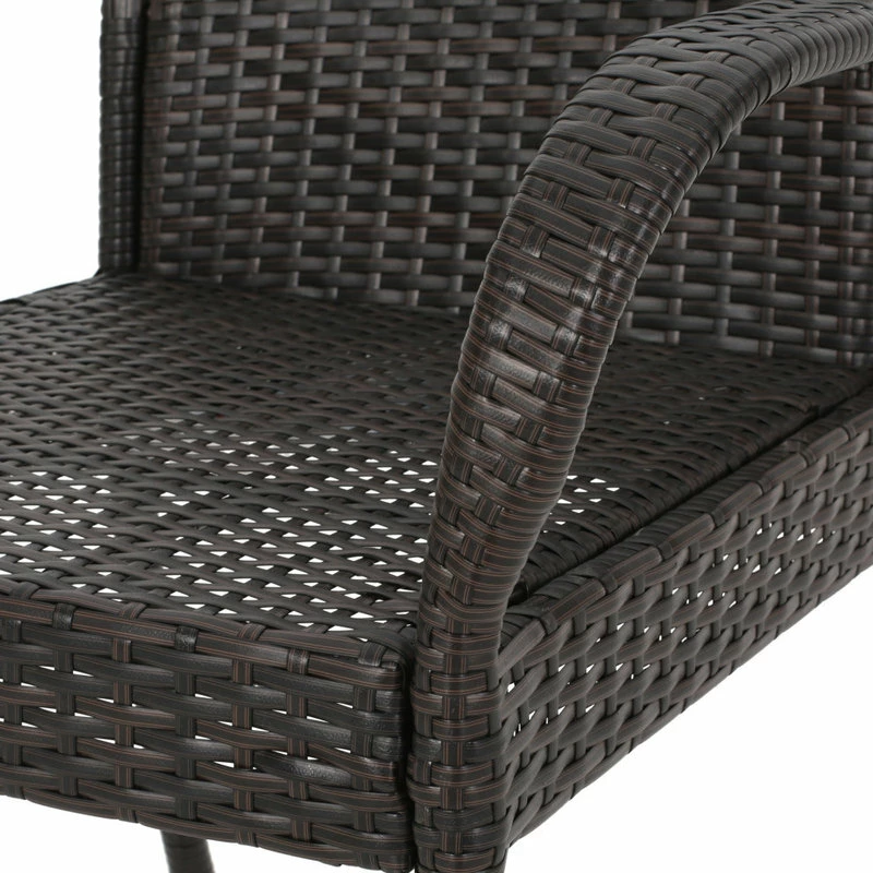 Best reviews of 👍 GDFStudio Johnston Outdoor Contemporary Wicker Dining Chair, Set Of 2, Gray, Multi-Brown 🎁 - Image 7