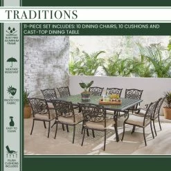 Best reviews of 🥰 Hanover Traditions 11-Piece Dining Set With Extra-Long Dining Table 😉