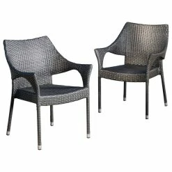 Brand new ๐ฅฐ GDFStudio GDF Studio Alameda Outdoor Gray Wicker Chairs, Set Of 2 โญ