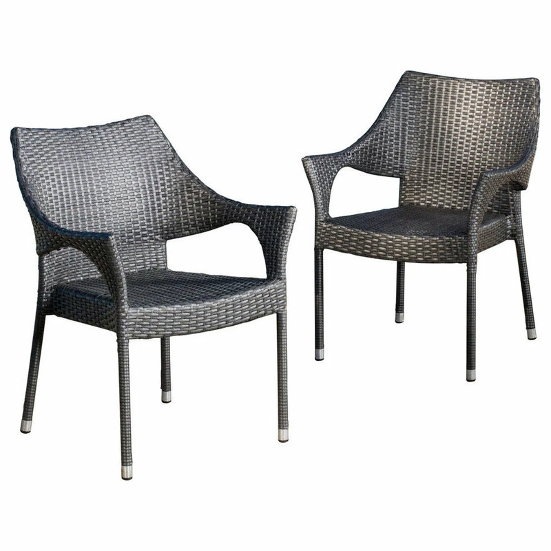Brand new 🥰 GDFStudio GDF Studio Alameda Outdoor Gray Wicker Chairs, Set Of 2 ⭐
